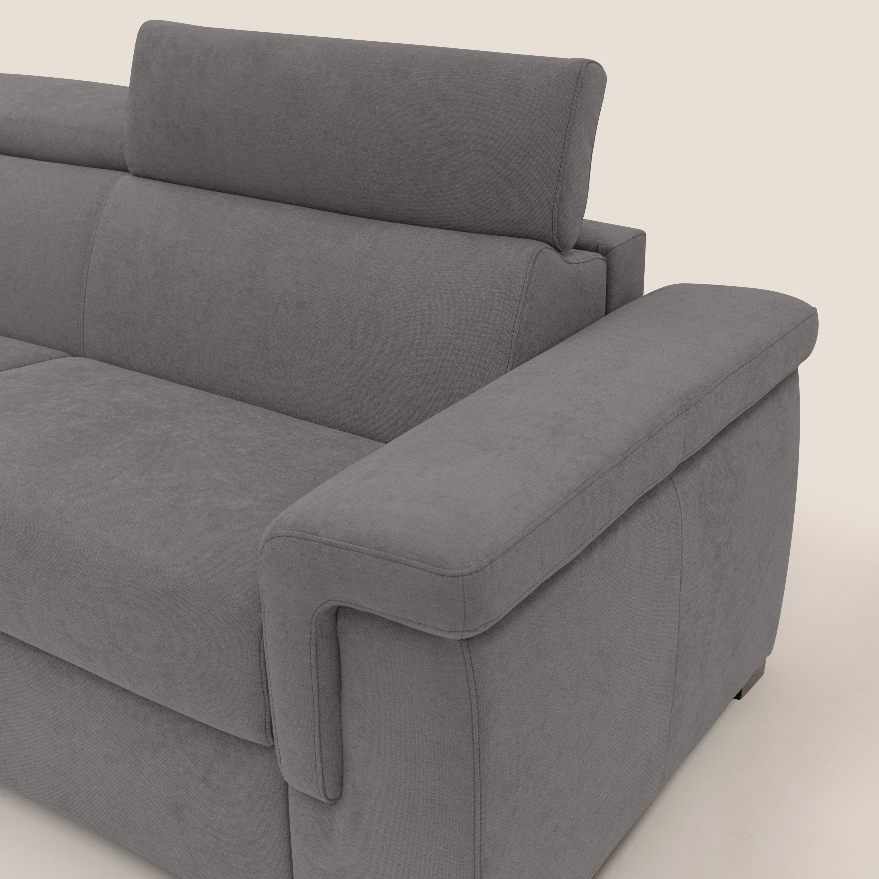 Divano Letto 3 Posti 240x100x95 cm in Tessuto Grigio