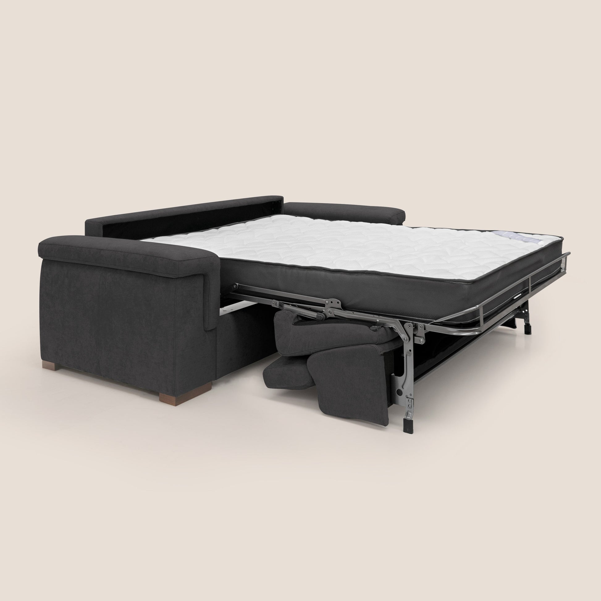 Divano Letto 3 Posti 220x100x95 cm in Tessuto Nero