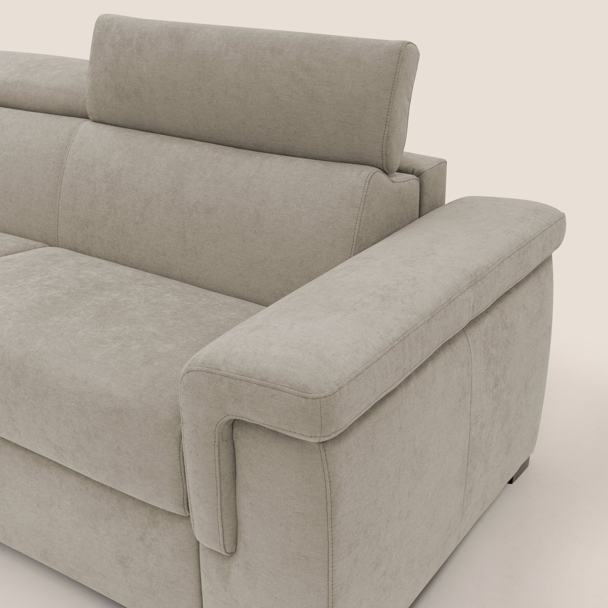 Divano Letto 3 Posti 220x100x95 cm in Tessuto Panna