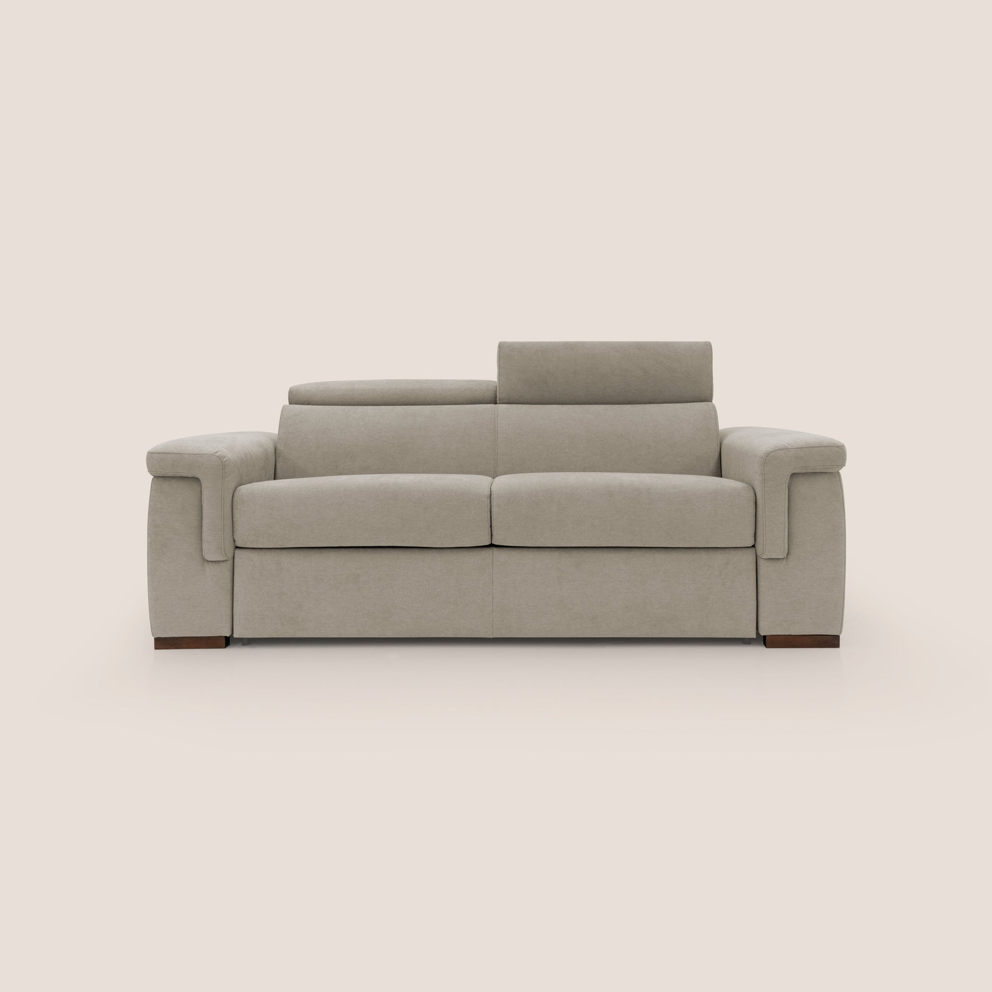 Divano Letto 3 Posti 220x100x95 cm in Tessuto Panna