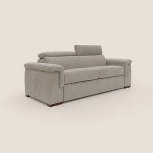 Divano Letto 3 Posti 220x100x95 cm in Tessuto Panna