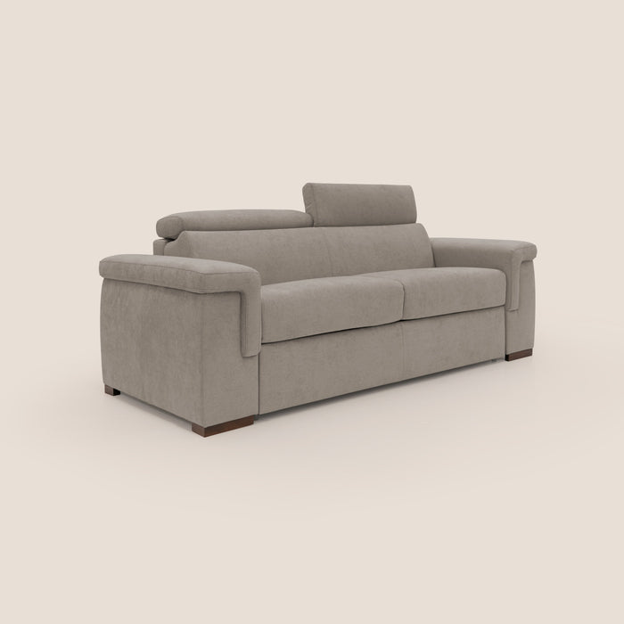 Divano Letto 3 Posti 240x100x95 cm in Tessuto Beige
