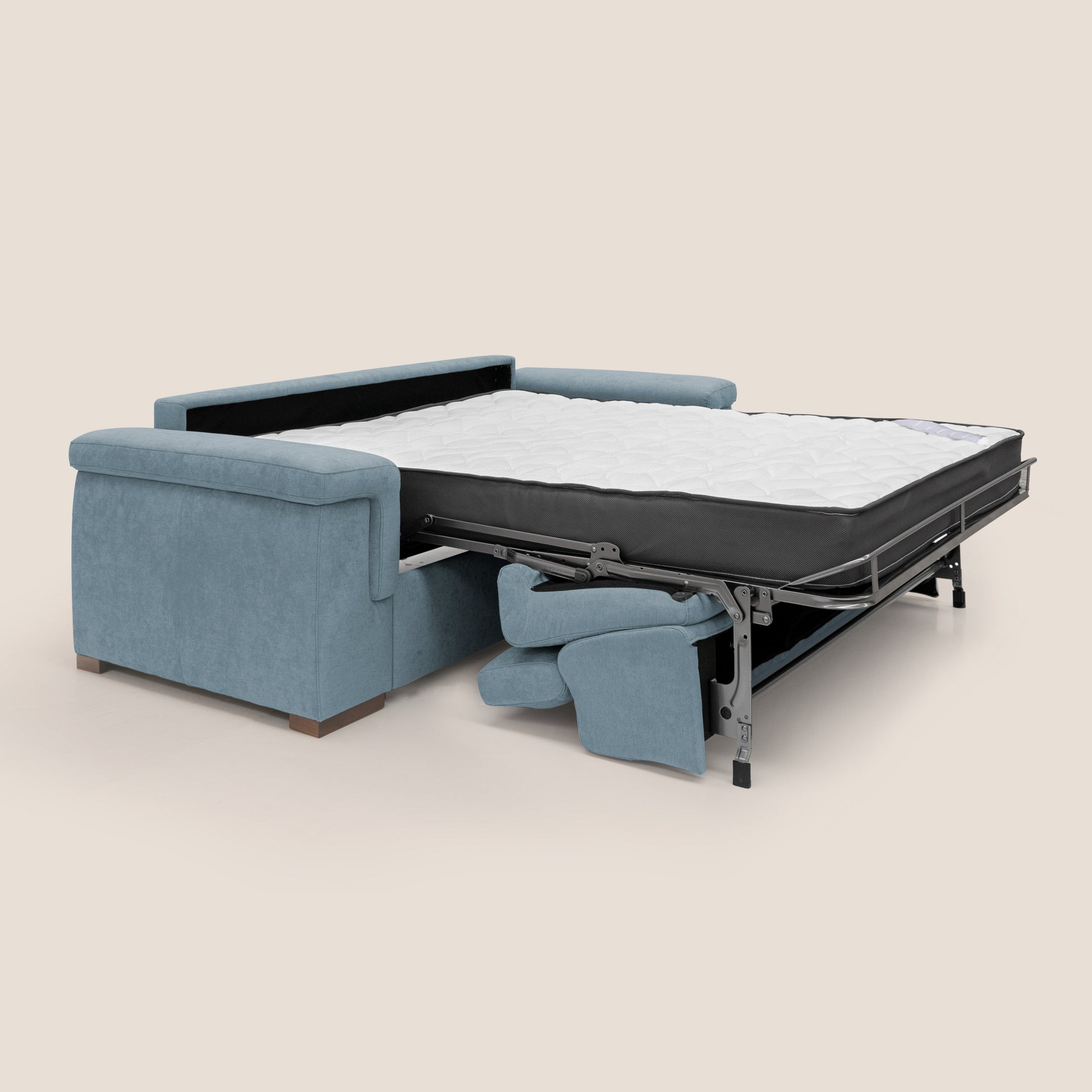Divano Letto 3 Posti 220x100x95 cm in Tessuto Carta Da Zucchero