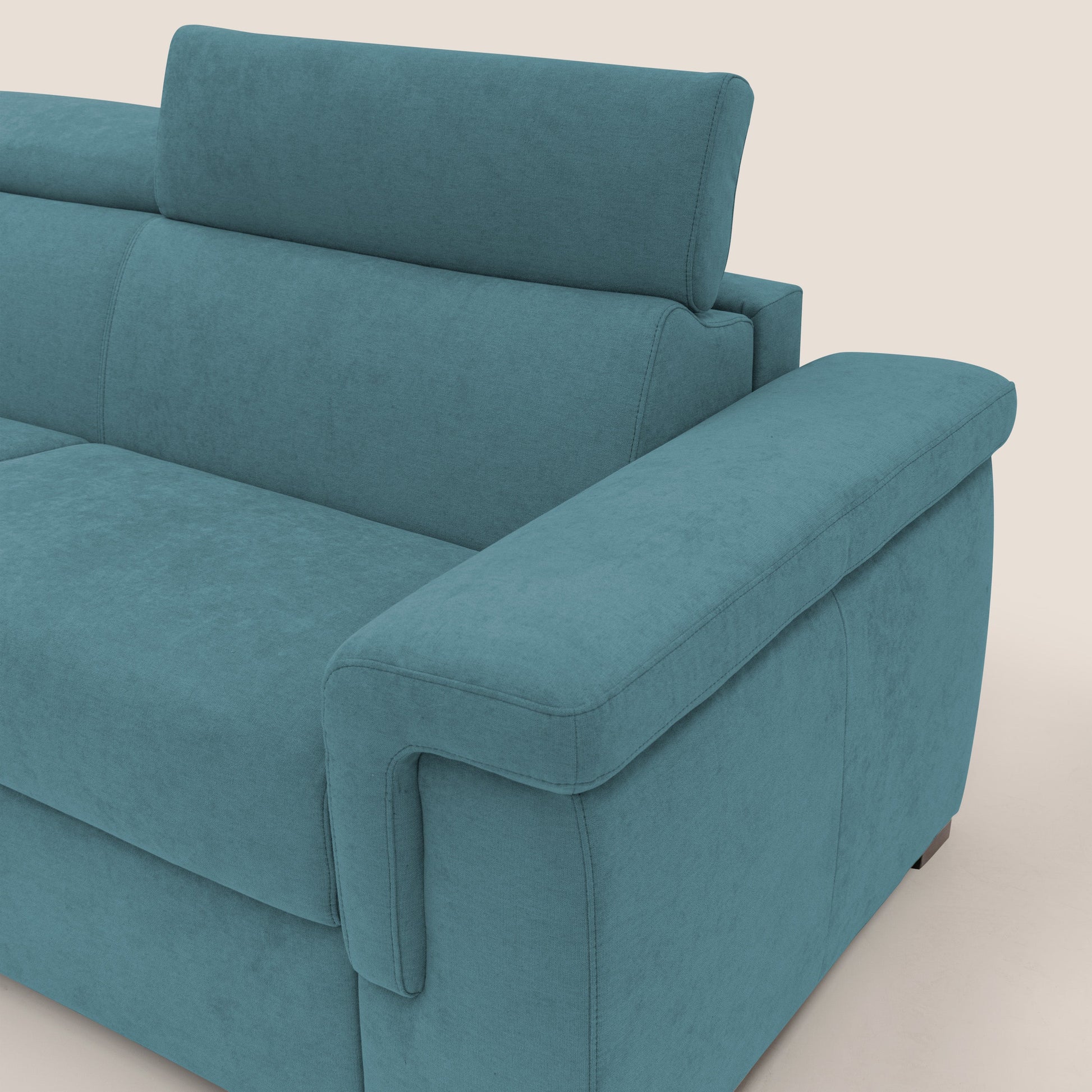 Divano Letto 3 Posti 220x100x95 cm in Tessuto Azzurro