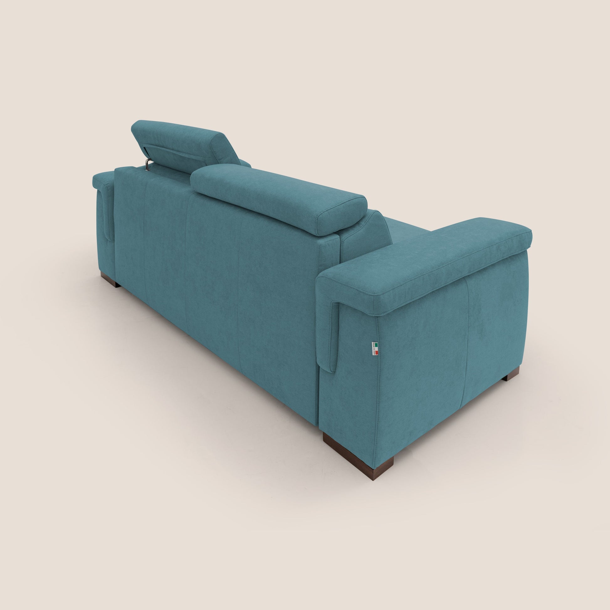 Divano Letto 3 Posti 220x100x95 cm in Tessuto Azzurro
