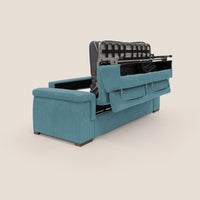 Divano Letto 3 Posti 220x100x95 cm in Tessuto Azzurro