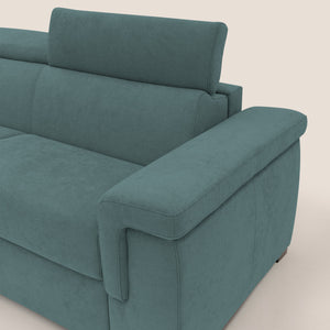 Divano Letto 3 Posti 220x100x95 cm in Tessuto Petrolio