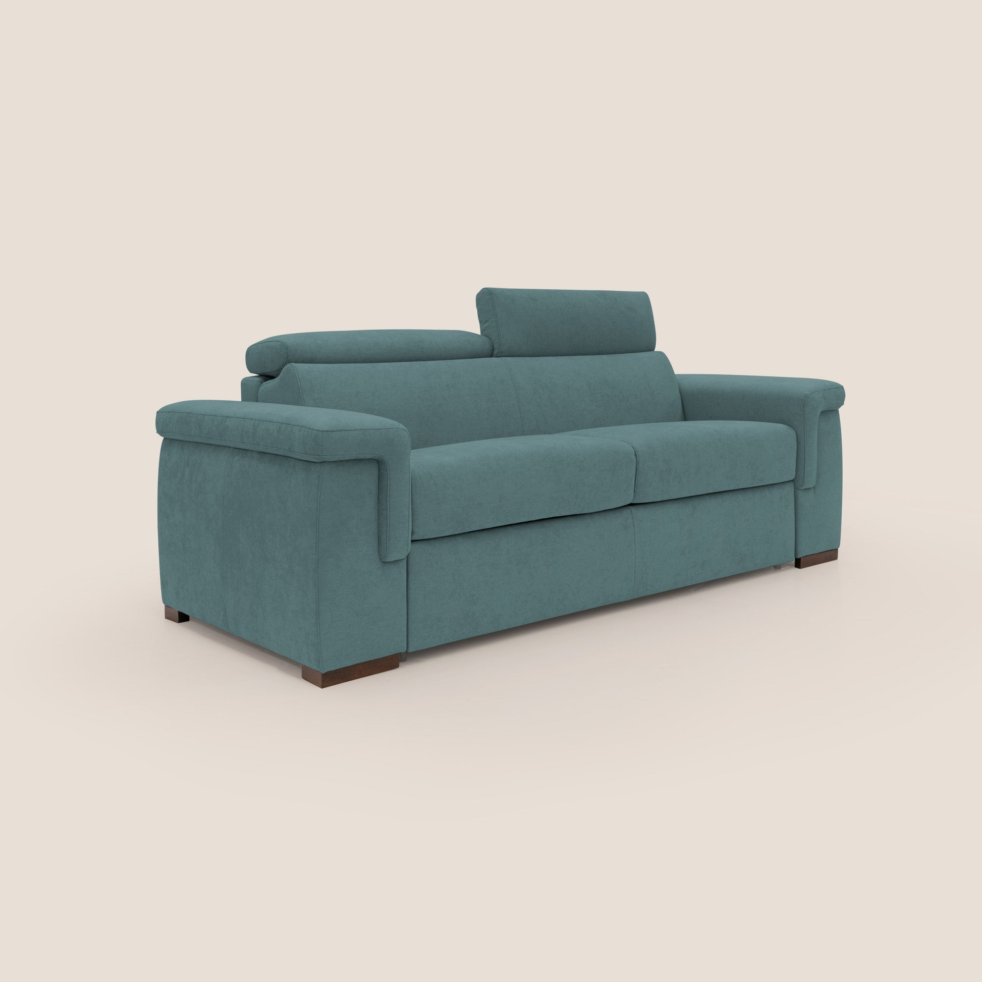 Divano Letto 3 Posti 220x100x95 cm in Tessuto Petrolio