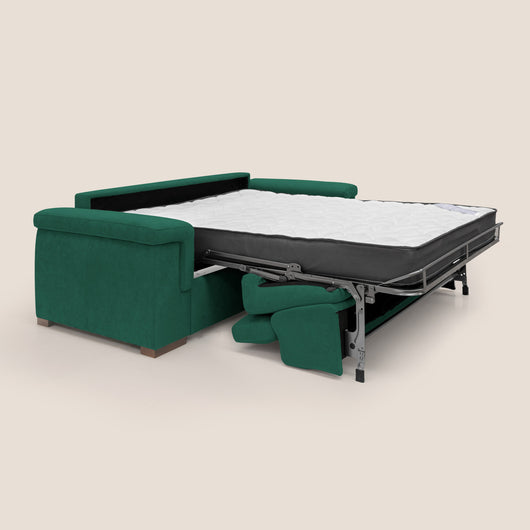Divano Letto 3 Posti 220x100x95 cm in Tessuto Verde
