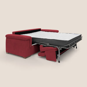 Divano Letto 3 Posti 240x100x95 cm in Tessuto Rosso