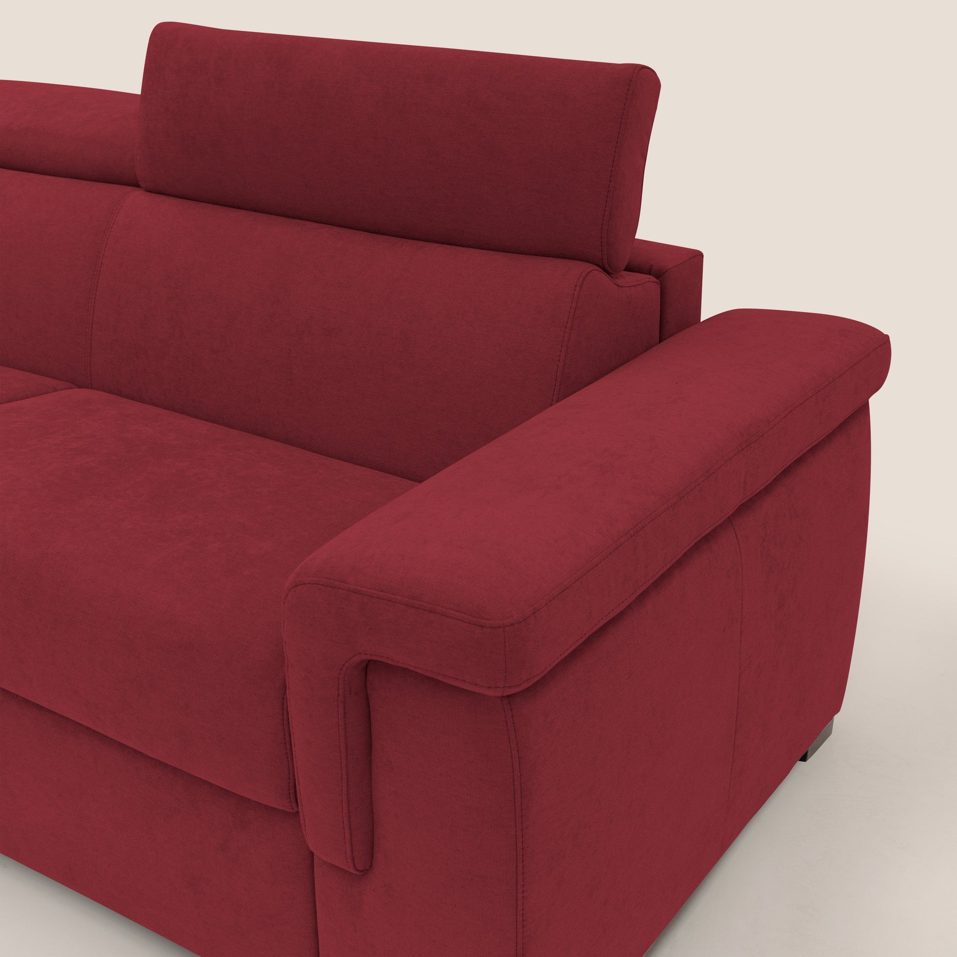 Divano Letto 3 Posti 220x100x95 cm in Tessuto Rosso