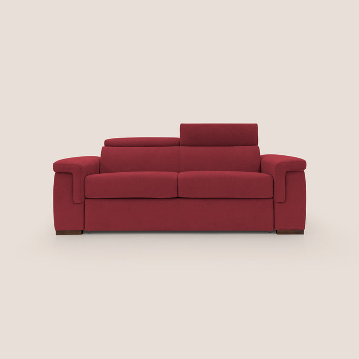 Divano Letto 3 Posti 240x100x95 cm in Tessuto Rosso