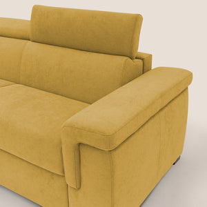 Divano Letto 3 Posti 220x100x95 cm in Tessuto Giallo