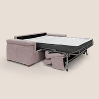Divano Letto 3 Posti 220x100x95 cm in Tessuto Rosa