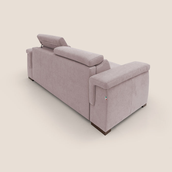 Divano Letto 3 Posti 240x100x95 cm in Tessuto Rosa