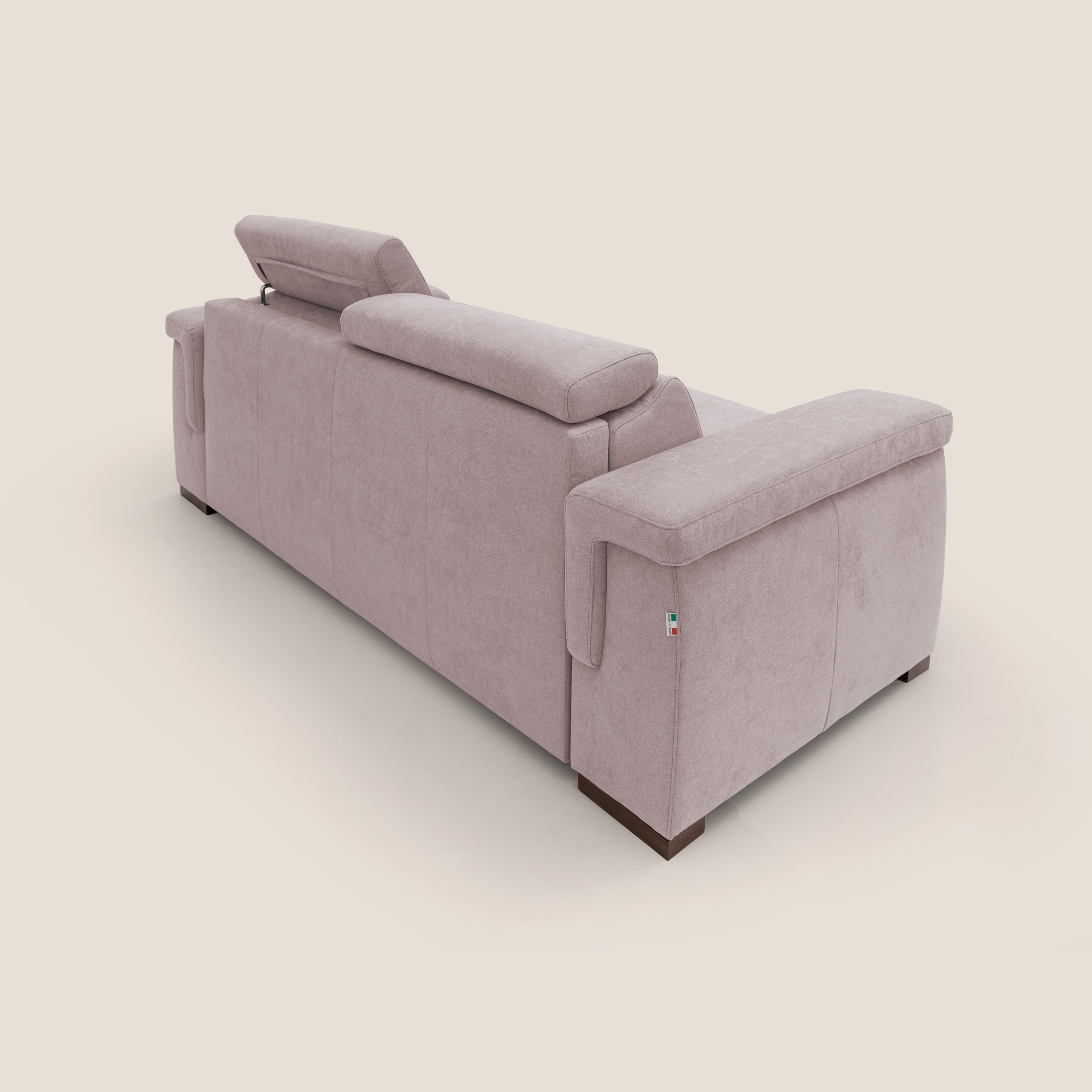 Divano Letto 3 Posti 220x100x95 cm in Tessuto Rosa