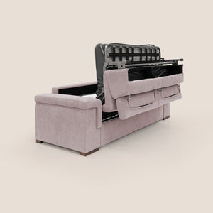 Divano Letto 3 Posti 220x100x95 cm in Tessuto Rosa