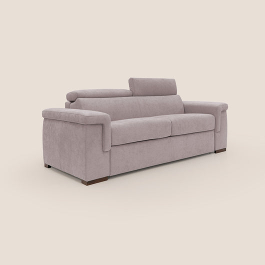 Divano Letto 3 Posti 220x100x95 cm in Tessuto Rosa