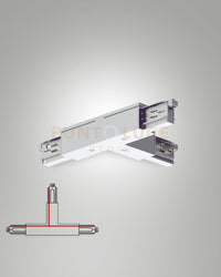 GIUNTO A "T" POLO INTERNO SINISTRA /TERRA ESTERNO DESTRA BIANCO SISTEMA BINARIO TRACK