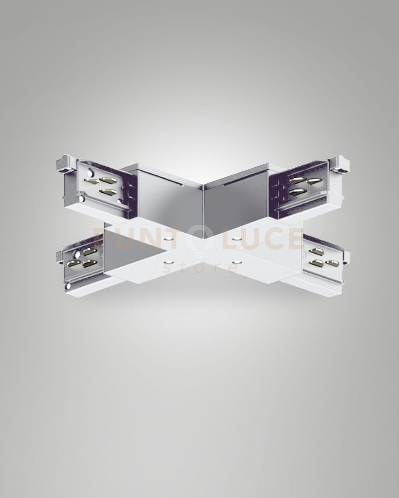 GIUNTO A"X" BIANCO SISTEMA BINARIO TRACK 3 FASI+DALI