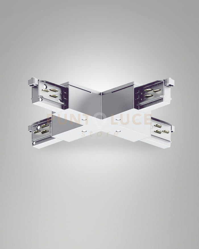 GIUNTO A"X" BIANCO SISTEMA BINARIO TRACK 3 FASI+DALI