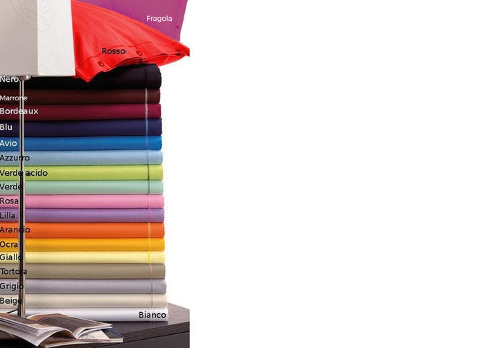 Lenzuola Cordonetto In 100% Cotone In Tinta Unita - 1 Piazza e Mezza - Bianco