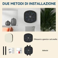 Boxing Machine Musicale a Parete con 9 Velocità, Connessione Bluetooth e Guanti, 41.8x44.6x7.5 cm, Nero e Blu