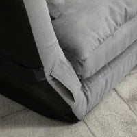 Divano Moderno 2 in 1, Schienale Reclinabile su 7 Livelli e Cuscini, Divano per Soggiorno per TV, Giochi, Lettura, Yoga, Ufficio, 130x73x60 cm, Grigio Chiaro