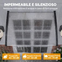 Tettoia per Esterni Curva con Viti e Bulloni Inclusi, in Policarbonato, PP e Alluminio, 122x89x24 cm