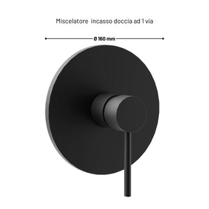 Jazz miscelatore incasso doccia in ottone *** finitura- nero opaco, confezione 1