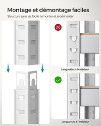 Scaffale per carichi pesanti a 5 ripiani 150 x 75 x 30 cm Carico totale 650 kg (130 kg/ripiano) Scaffale in stile industriale Ripiani regolabili per soggiorno Cucina Grigio 12_0005445