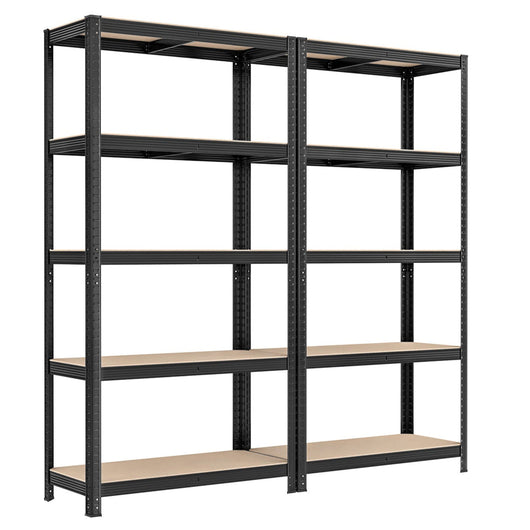 Scaffalatura metallica per carichi pesanti 180 x 90 x 40 cm 5 ripiani portata totale 875 kg (175 kg/ripiano) ripiani regolabili per garage/cantina nero 12_0005582