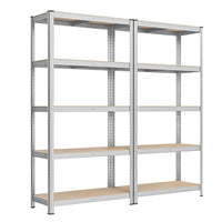 Scaffalatura metallica per carichi pesanti 180 x 90 x 40 cm 5 livelli carico totale 875 kg (175 kg/livello) ripiano portaoggetti ripiani regolabili per garage cantina nero 12_0005580