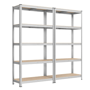 Scaffalatura metallica per carichi pesanti 180 x 90 x 40 cm 5 livelli carico totale 875 kg (175 kg/livello) ripiano portaoggetti ripiani regolabili per garage cantina nero 12_0005580