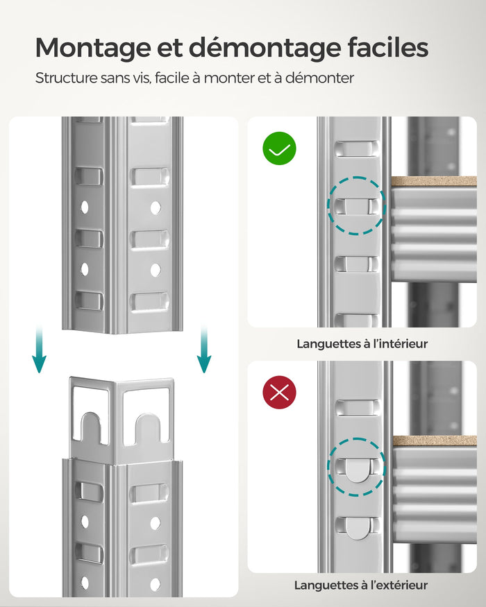 Scaffalatura metallica per carichi pesanti 180 x 90 x 40 cm 5 livelli carico totale 875 kg (175 kg/livello) ripiano portaoggetti ripiani regolabili per garage cantina nero 12_0005580