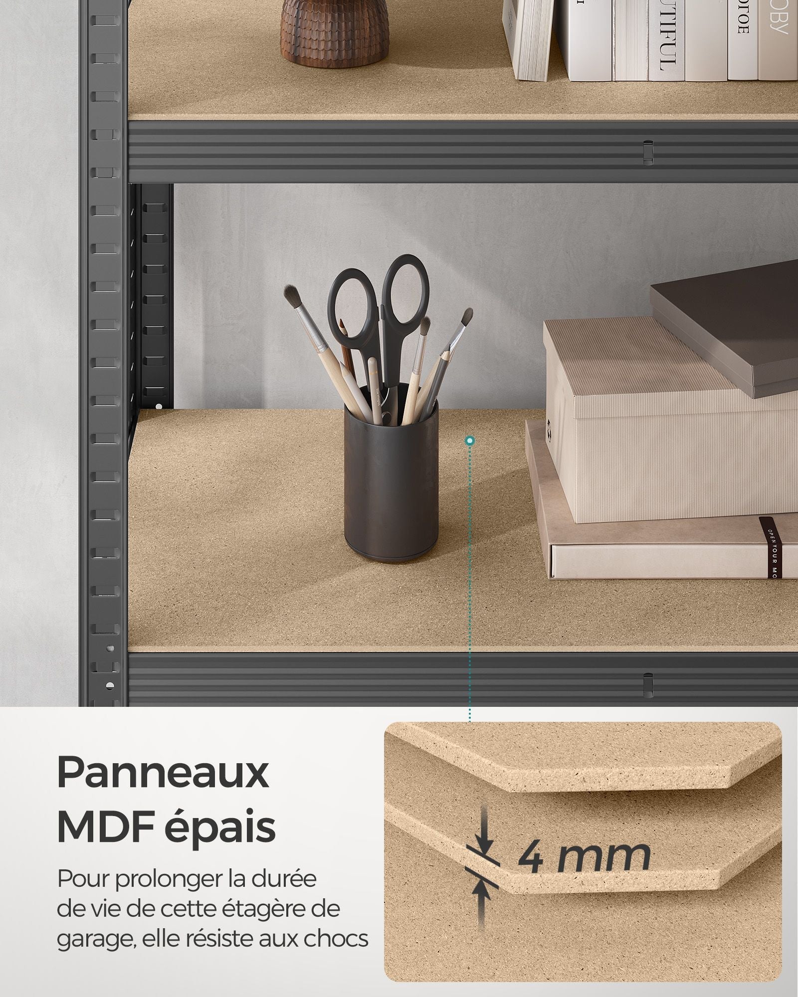 Scaffalatura metallica per carichi pesanti 180 x 90 x 40 cm 5 livelli carico totale 875 kg (175 kg/livello) ripiano portaoggetti ripiani regolabili per garage cantina grigio 12_0...