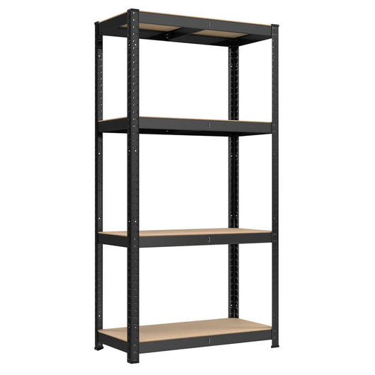 Scaffalatura per carichi pesanti a 4 ripiani unità di stoccaggio in acciaio scaffalatura per garage a montaggio rapido per cassette degli attrezzi capacità 520 kg 40 x 80 x 160 cm nero 12_0005562