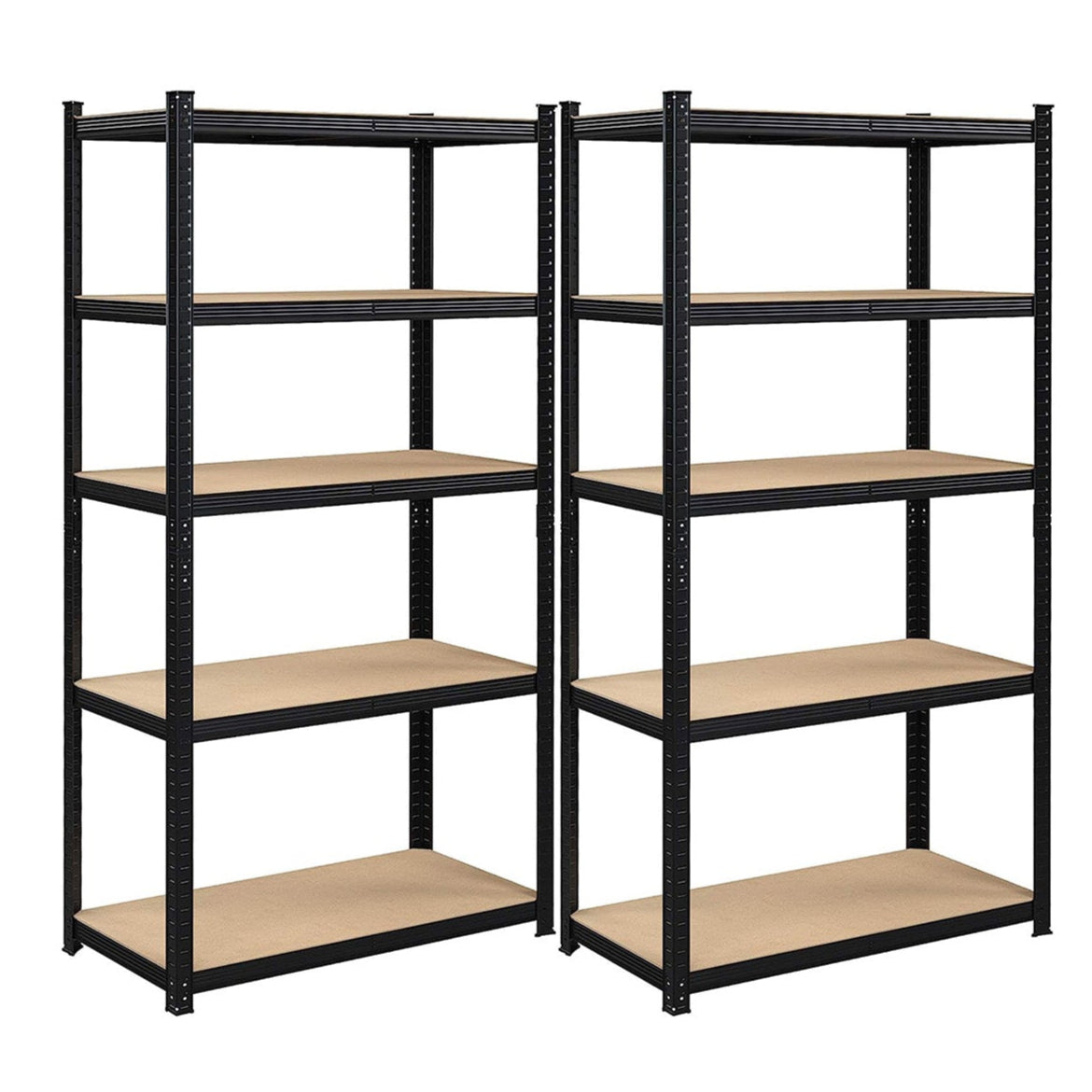 Scaffalatura metallica per carichi pesanti 200 x 100 x 50 cm 5 livelli carico totale 875 kg (175 kg/livello) ripiano portaoggetti ripiani regolabili per garage cantina nero 12_0005591