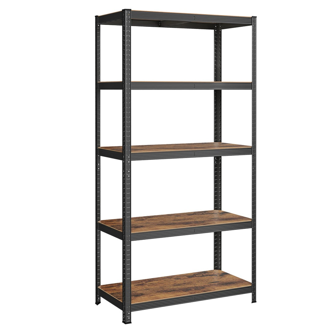 Scaffalatura metallica per carichi pesanti 200 x 100 x 50 cm 5 livelli carico totale 875 kg (175 kg/livello) ripiano portaoggetti ripiani regolabili per garage cantina nero 12_0005596