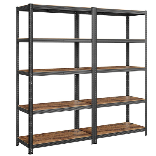 Scaffalatura metallica per carichi pesanti 200 x 100 x 50 cm 5 livelli carico totale 875 kg (175 kg/livello) ripiano portaoggetti ripiani regolabili per garage cantina nero 12_0005597