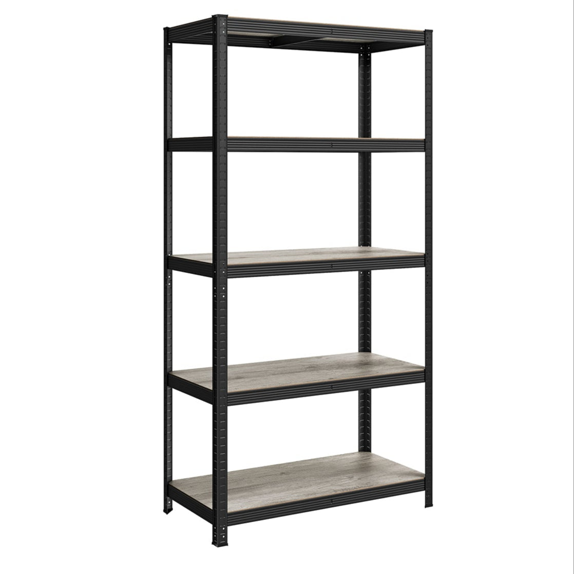 Scaffalatura metallica per carichi pesanti 200 x 100 x 50 cm 5 livelli carico totale 875 kg (175 kg/livello) ripiano portaoggetti ripiani regolabili per garage cantina nero 12_0005598