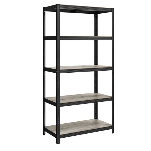 Scaffalatura metallica per carichi pesanti 200 x 100 x 50 cm 5 livelli carico totale 875 kg (175 kg/livello) ripiano portaoggetti ripiani regolabili per garage cantina nero 12_0005598