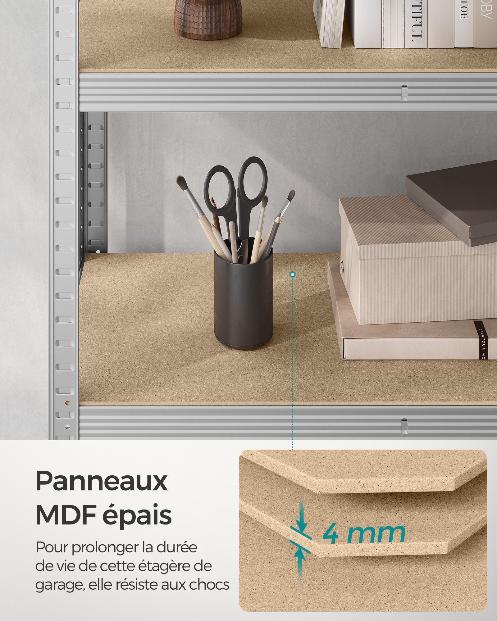 Scaffalatura metallica per carichi pesanti 200 x 100 x 50 cm 5 livelli carico totale 875 kg (175 kg/livello) ripiano portaoggetti ripiani regolabili per garage cantina nero 12_0005590