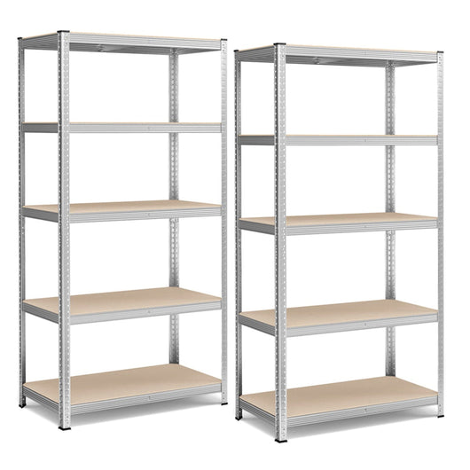 Scaffalatura metallica per carichi pesanti 200 x 100 x 50 cm 5 ripiani portata totale 875 kg (175 kg/ripiano) ripiani regolabili per garage/cantina grigio 12_0005592