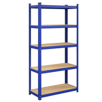 Ripiano in metallo per carichi pesanti 200 x 100 x 50 cm 5 livelli carico totale 875 kg (175 kg/livello) ripiano portaoggetti ripiani regolabili per cantina garage blu 12_0002716
