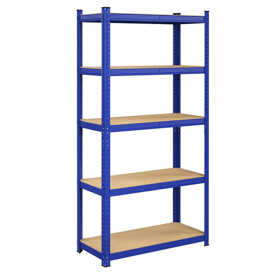 Ripiano in metallo per carichi pesanti 200 x 100 x 50 cm 5 livelli carico totale 875 kg (175 kg/livello) ripiano portaoggetti ripiani regolabili per cantina garage blu 12_0002716