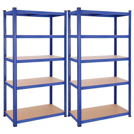 Scaffalatura metallica per carichi pesanti 200 x 100 x 50 cm 5 livelli carico totale 875 kg (175 kg/livello) ripiano portaoggetti ripiani regolabili per garage cantina nero 12_0005595