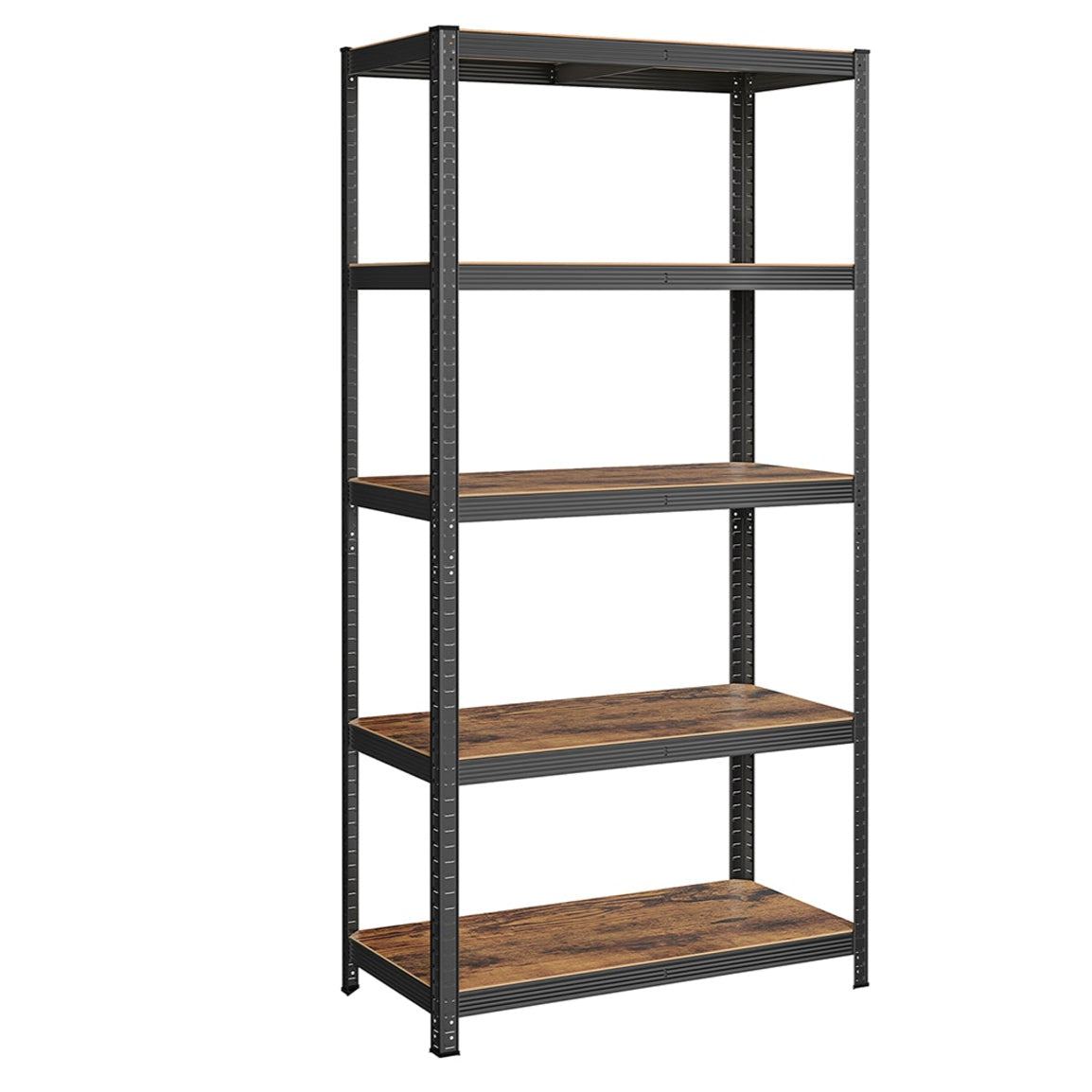 Scaffalatura per carichi pesanti a 5 ripiani unità di stoccaggio in acciaio montaggio senza attrezzi scaffalatura per garage per cassette degli attrezzi capacità 875 kg 60 x 120 x 200 cm nero 12_0005577