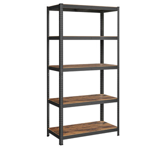 Scaffalatura per carichi pesanti a 5 ripiani unità di stoccaggio in acciaio montaggio senza attrezzi scaffalatura per garage per cassette degli attrezzi capacità 875 kg 60 x 120 x 200 cm nero 12_0005577