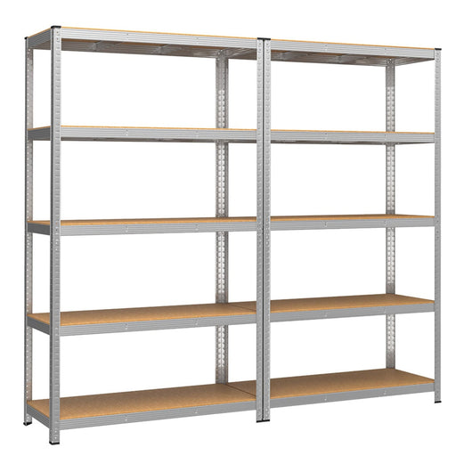 Scaffalatura per carichi pesanti a 5 ripiani unità di stoccaggio in acciaio montaggio senza attrezzi scaffalatura per garage per cassette degli attrezzi capacità 875 kg 60 x 120 x 200 cm grigio12_0005572
